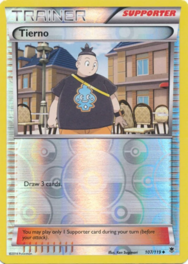 Tierno reverse holo card front, Phantom Forces 107/119