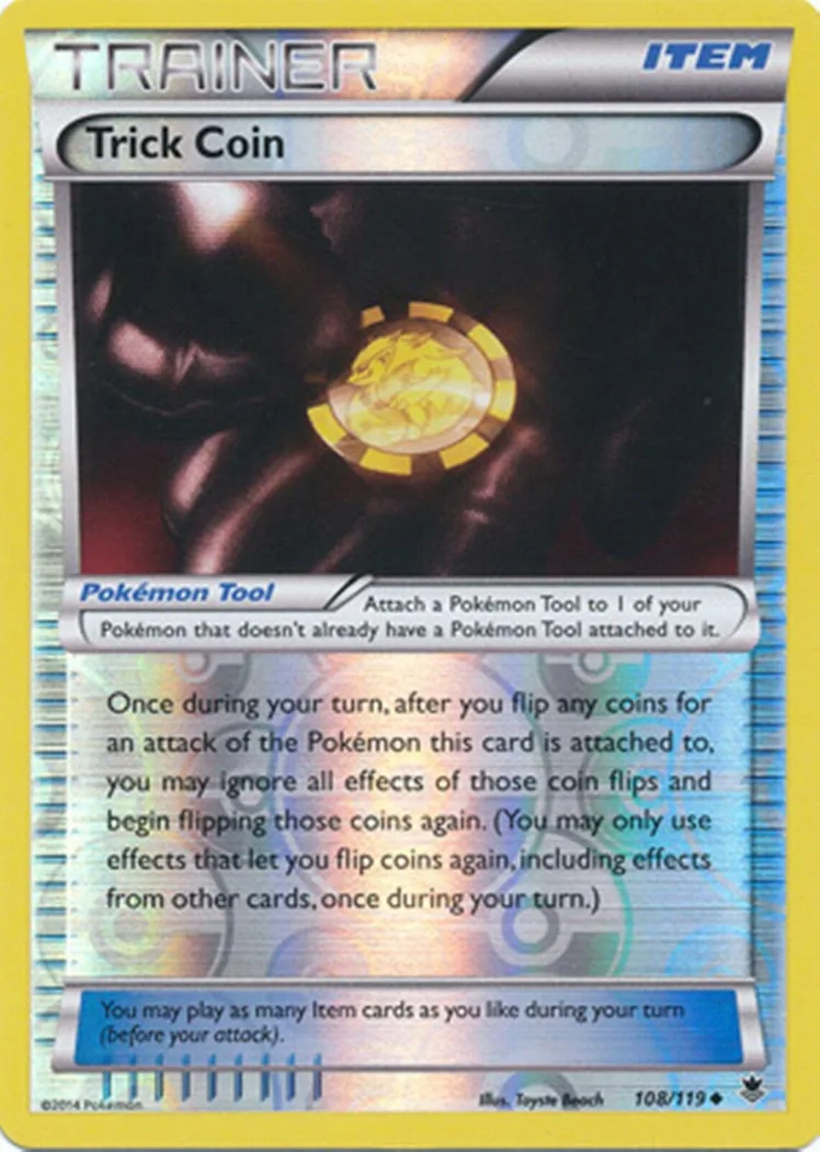 Trick Coin reverse holo card front, Phantom Forces 108/119