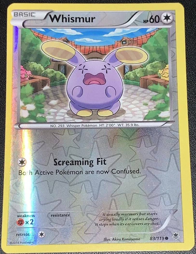 Whismur reverse holo card front, Phantom Forces 83/119