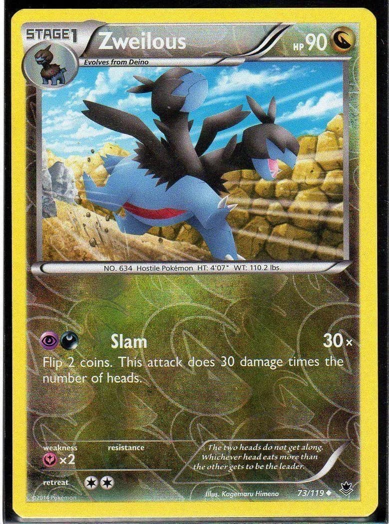 Zweilous reverse holo card front, Phantom Forces 73/119