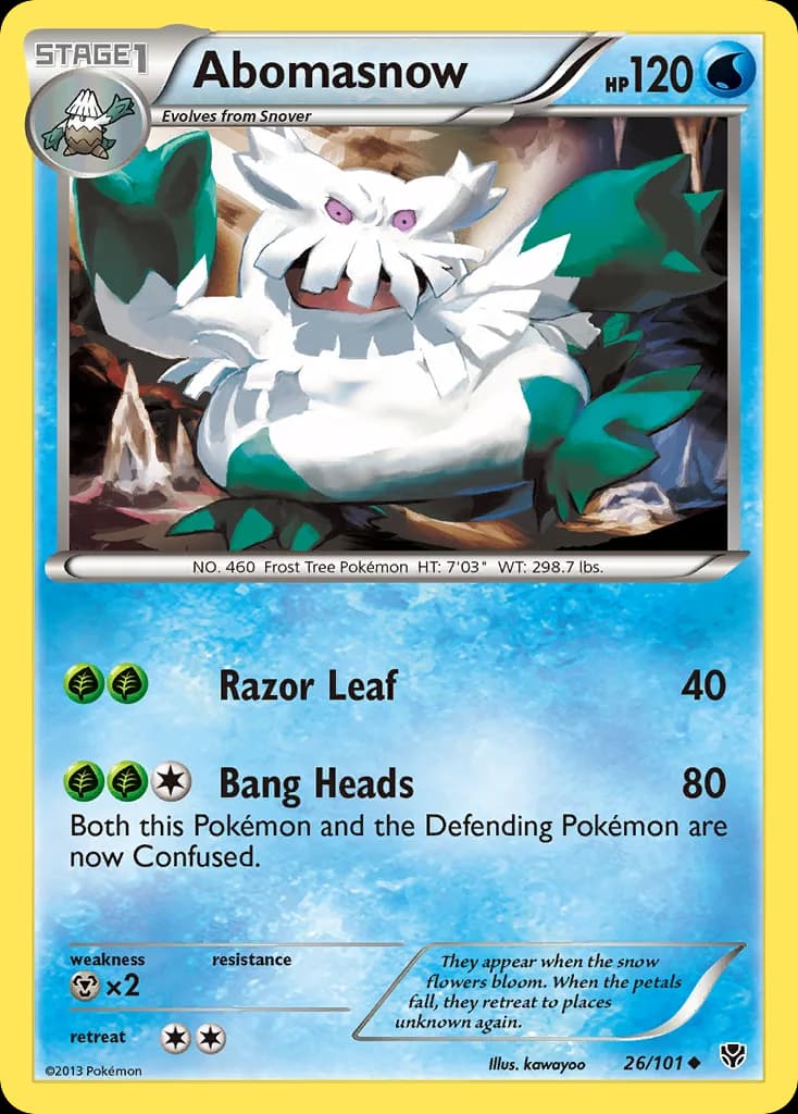 Plasma Blast Abomasnow card front, 26/101