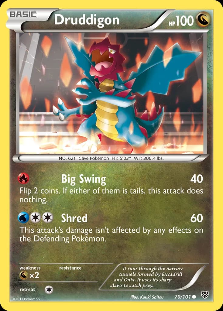 Plasma Blast Druddigon card front, 70/101