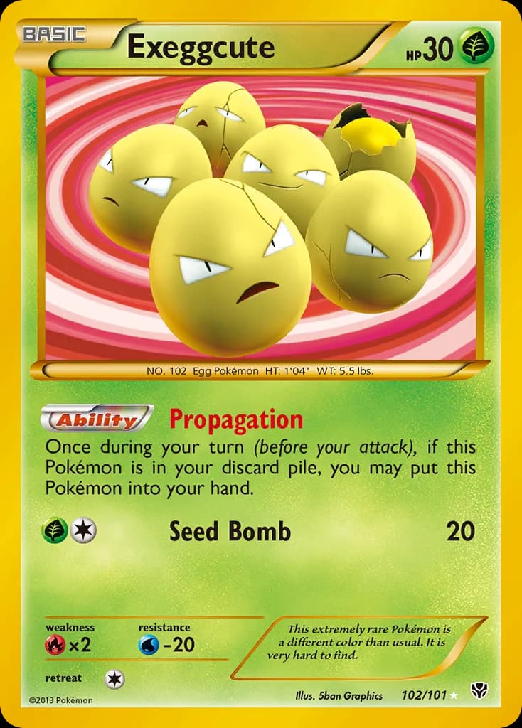 Plasma Blast Exeggcute card front, 102/101