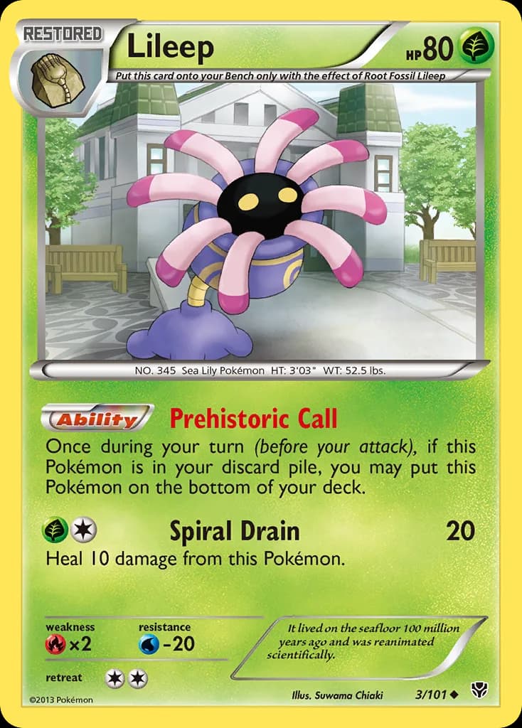 Plasma Blast Lileep card front, 3/101