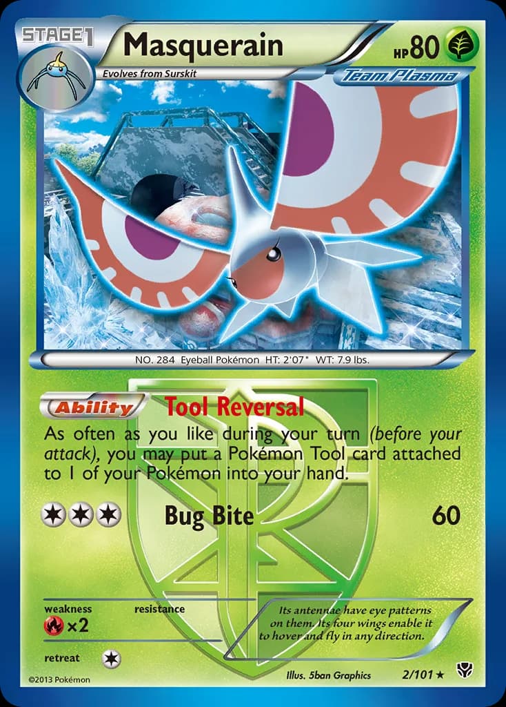 Plasma Blast Masquerain card front, 2/101
