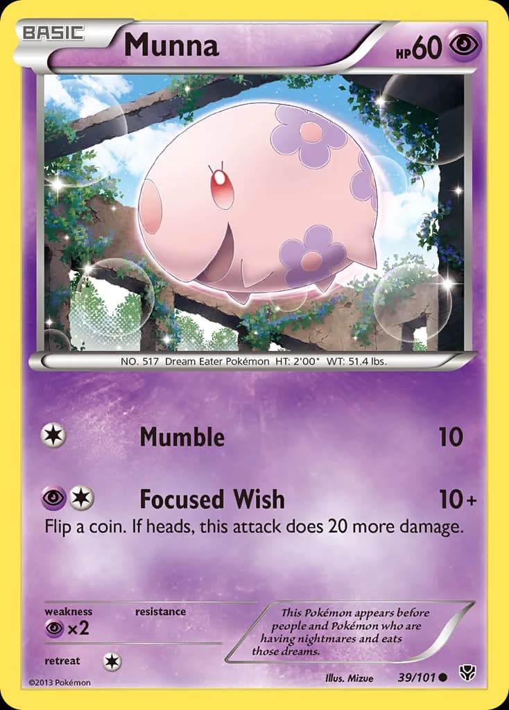 Munna, Plasma Blast 39/101, English non-holo base-card reference; reverse-holo finish is not shown