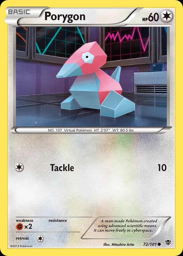 Porygon card front, Plasma Blast 72/101