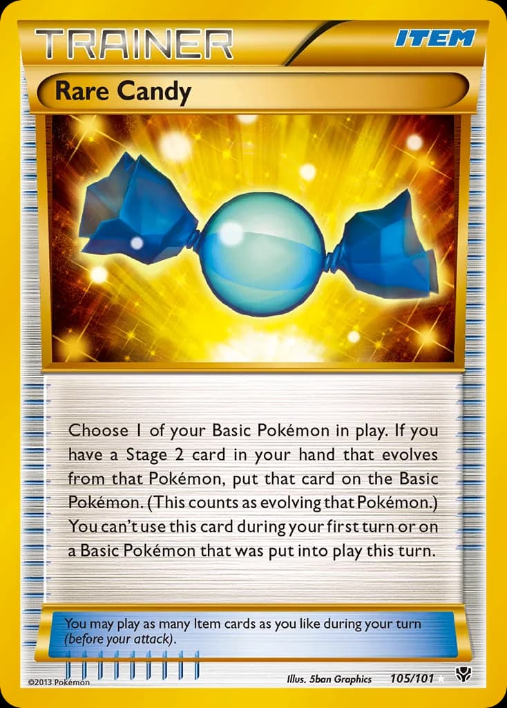 Plasma Blast Rare Candy card front, 105/101