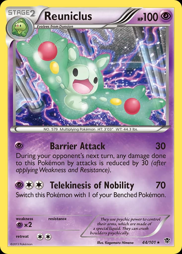 Plasma Blast Reuniclus card front, 44/101