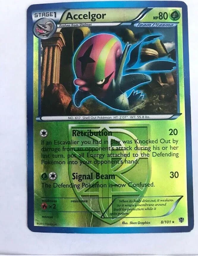 Accelgor reverse holo card front, Plasma Blast 8/101