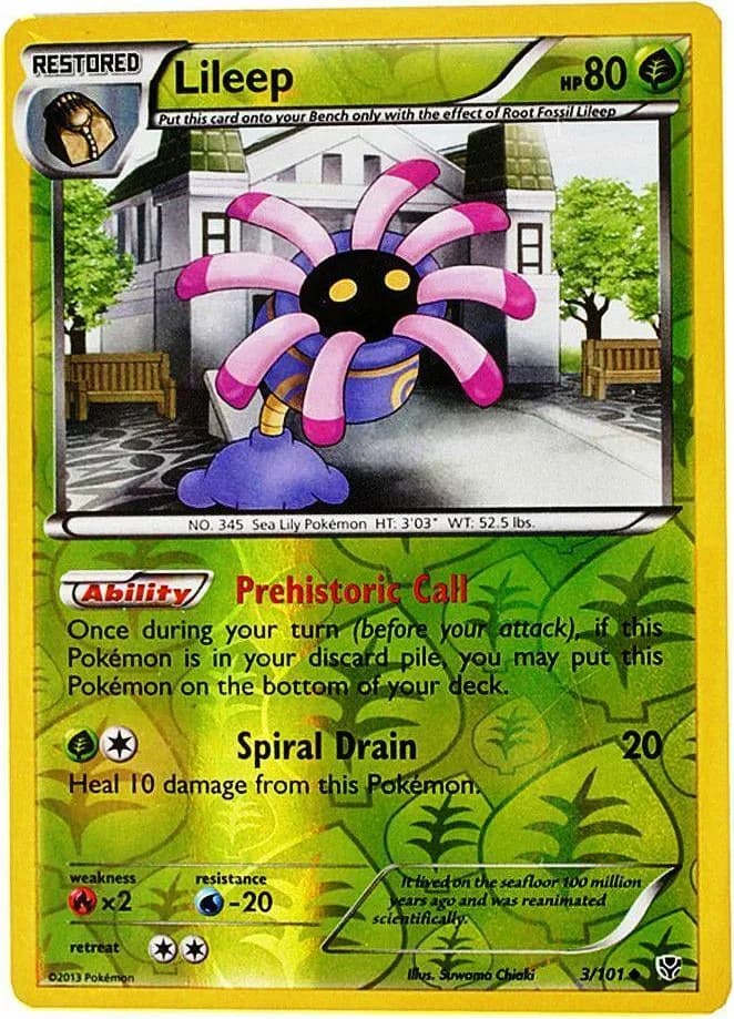Lileep reverse holo card front, Plasma Blast 3/101