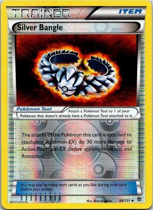 Silver Bangle reverse holo card front, Plasma Blast 88/101