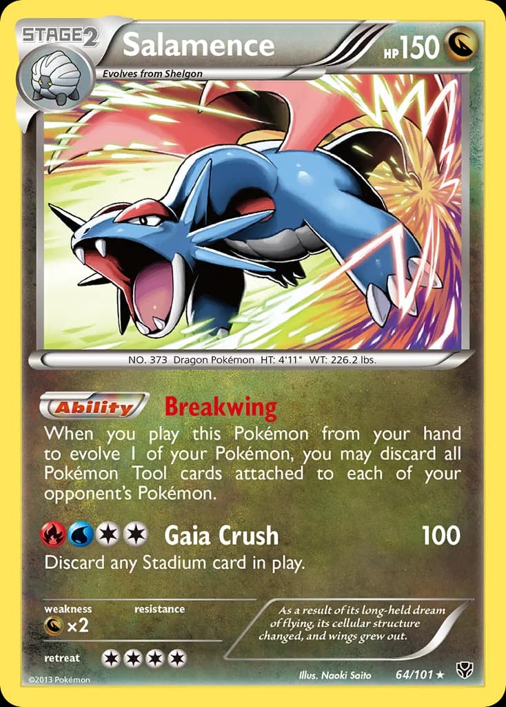Salamence card front, Plasma Blast 64/101