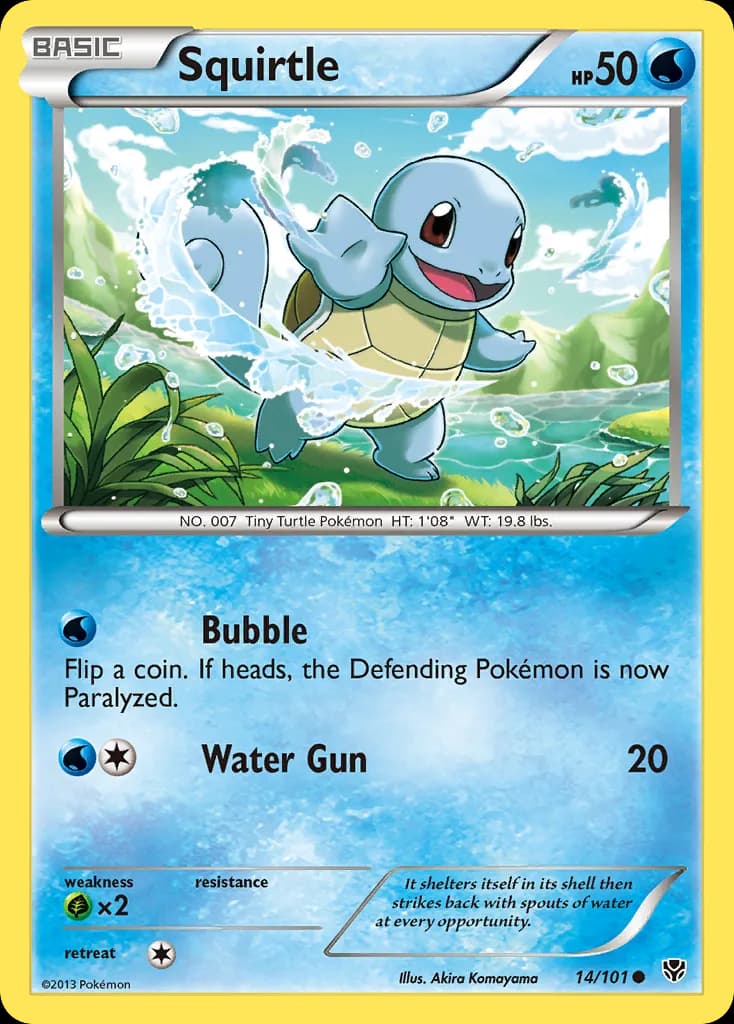 Plasma Blast Squirtle card front, 14/101