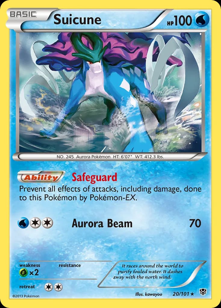 Suicune card front, Plasma Blast 20/101