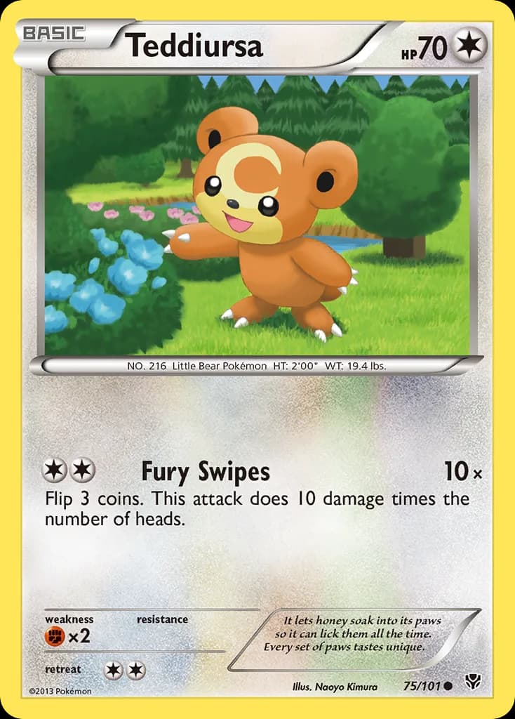 Plasma Blast Teddiursa card front, 75/101