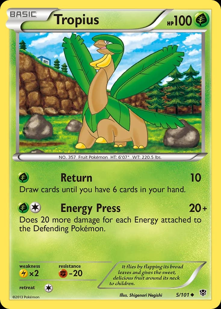 Plasma Blast Tropius card front, 5/101