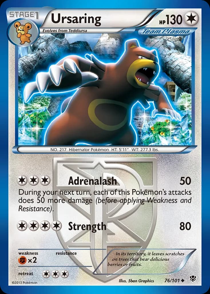 Plasma Blast Ursaring card front, 76/101