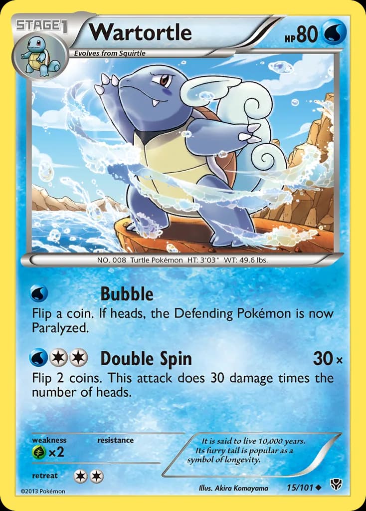 Plasma Blast Wartortle card front, 15/101
