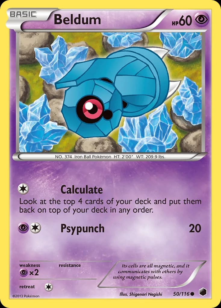 Plasma Freeze Beldum card front, 50/116