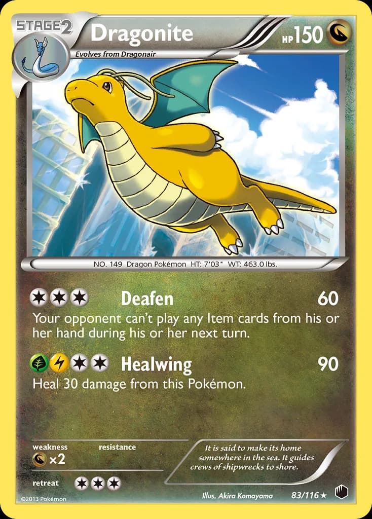 Dragonite card front, Plasma Freeze 83/116