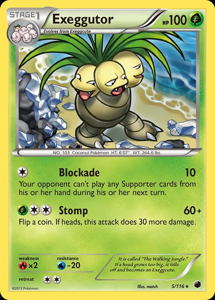 Plasma Freeze Exeggutor card front, 5/116