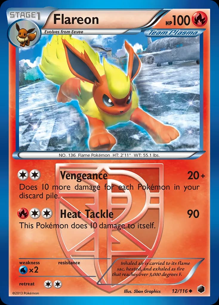 Plasma Freeze Flareon card front, 12/116