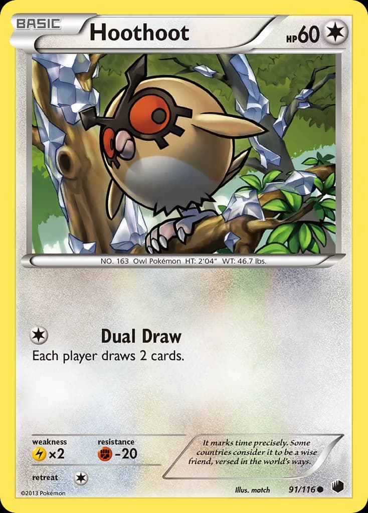 Plasma Freeze Hoothoot card front, 91/116