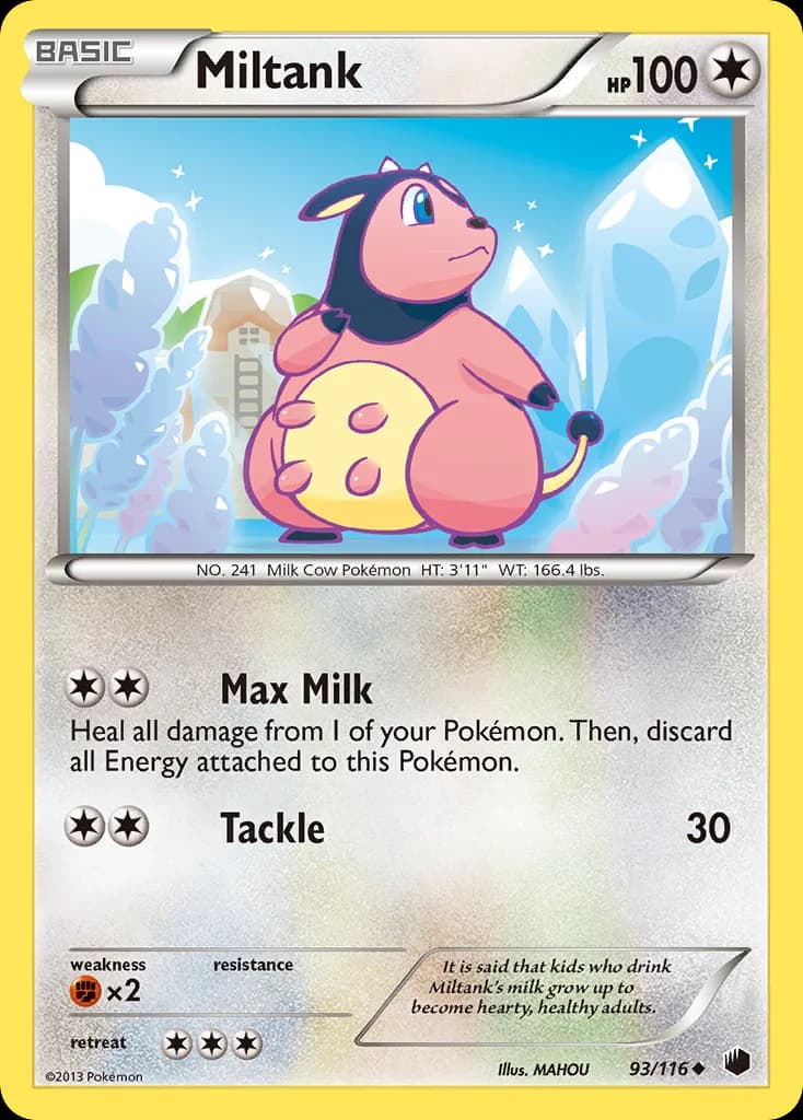 Plasma Freeze Miltank card front, 93/116