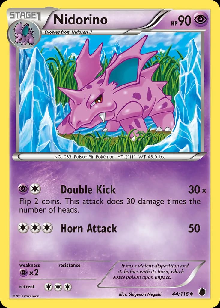 Plasma Freeze Nidorino card front, 44/116