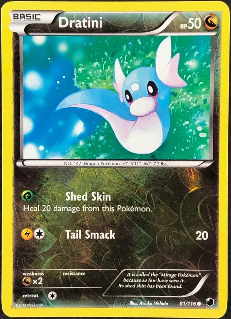 Dratini reverse holo card front, Plasma Freeze 81/116
