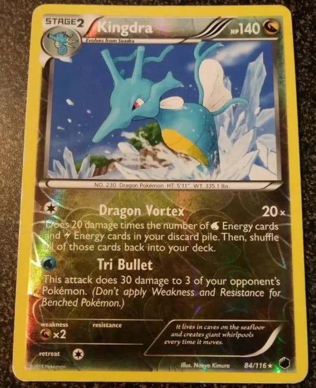 Kingdra reverse holo card front, Plasma Freeze 84/116