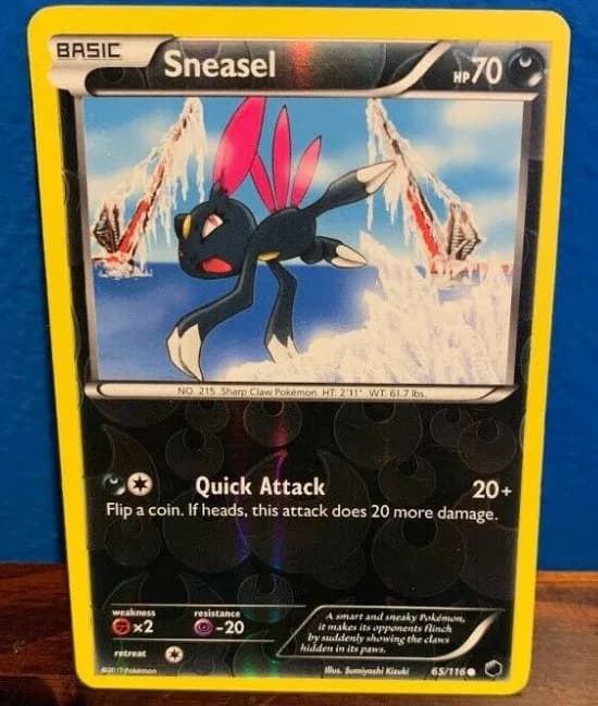 Sneasel reverse holo card front, Plasma Freeze 65/116