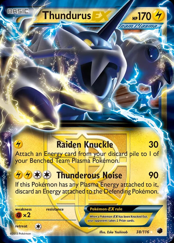 Plasma Freeze Thundurus-EX card front, 38/116