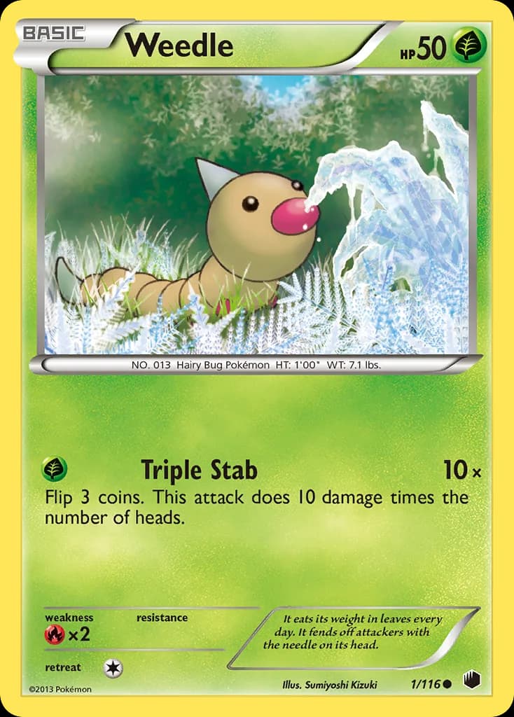 Plasma Freeze Weedle card front, 1/116