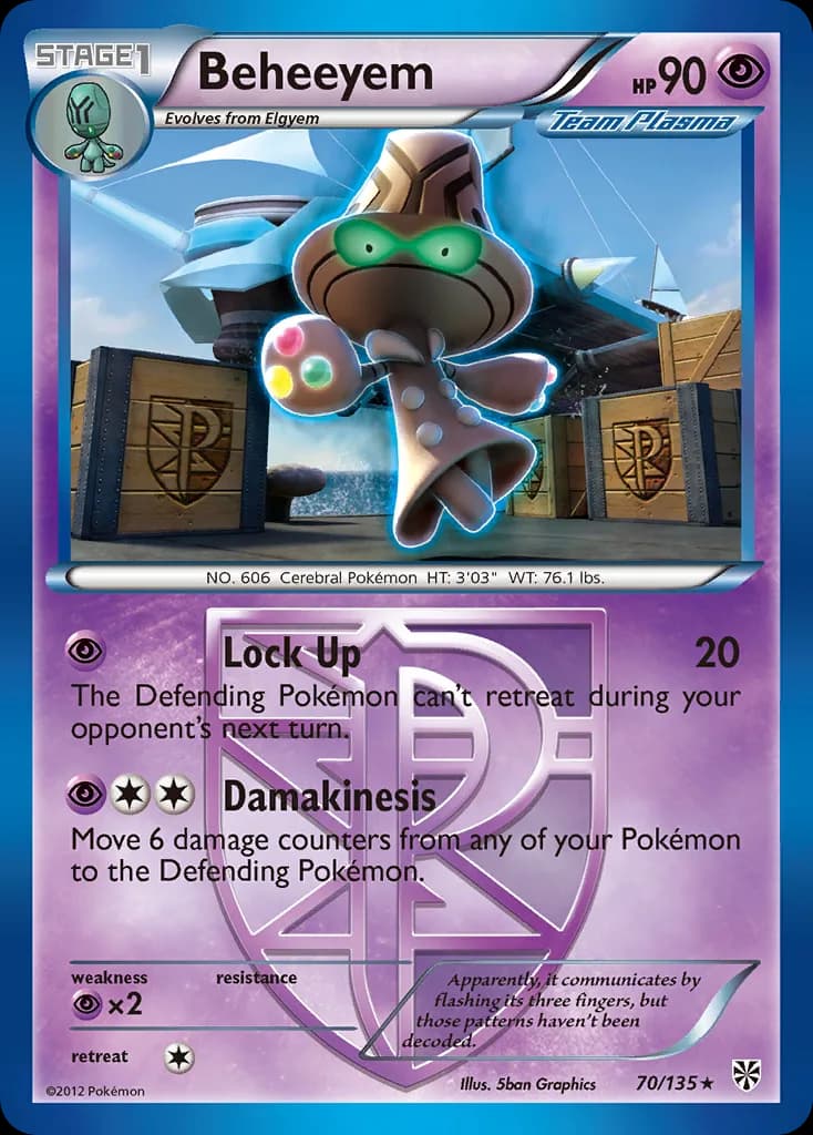 Plasma Storm Beheeyem card front, 70/135