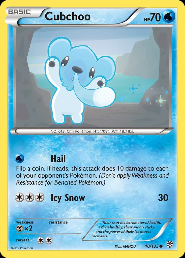 Plasma Storm Cubchoo card front, 40/135