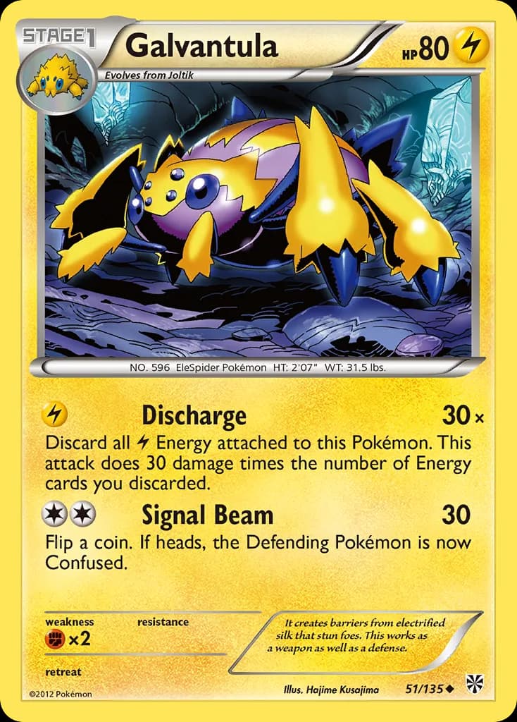Plasma Storm Galvantula card front, 51/135