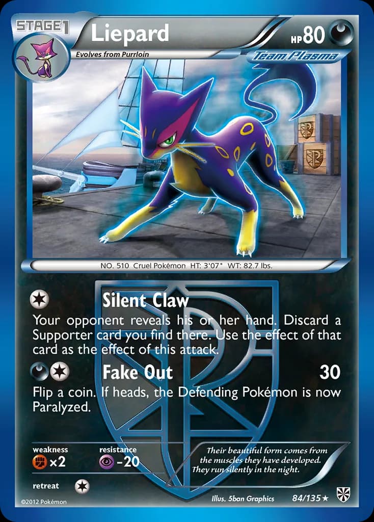 Plasma Storm Liepard card front, 84/135
