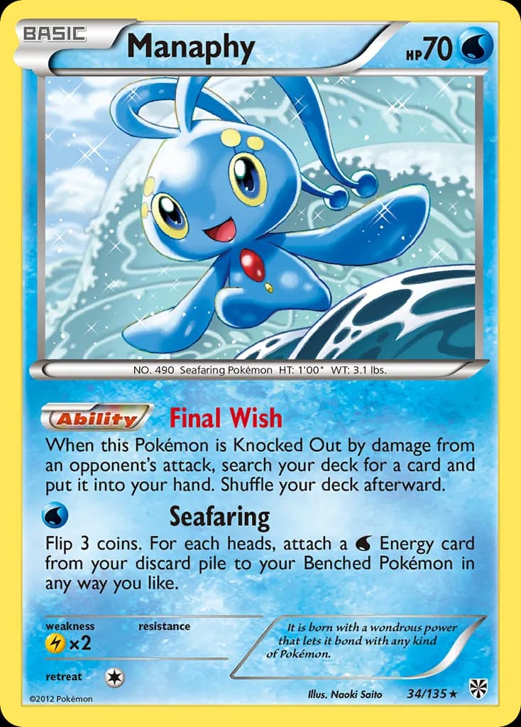 Plasma Storm Manaphy card front, 34/135