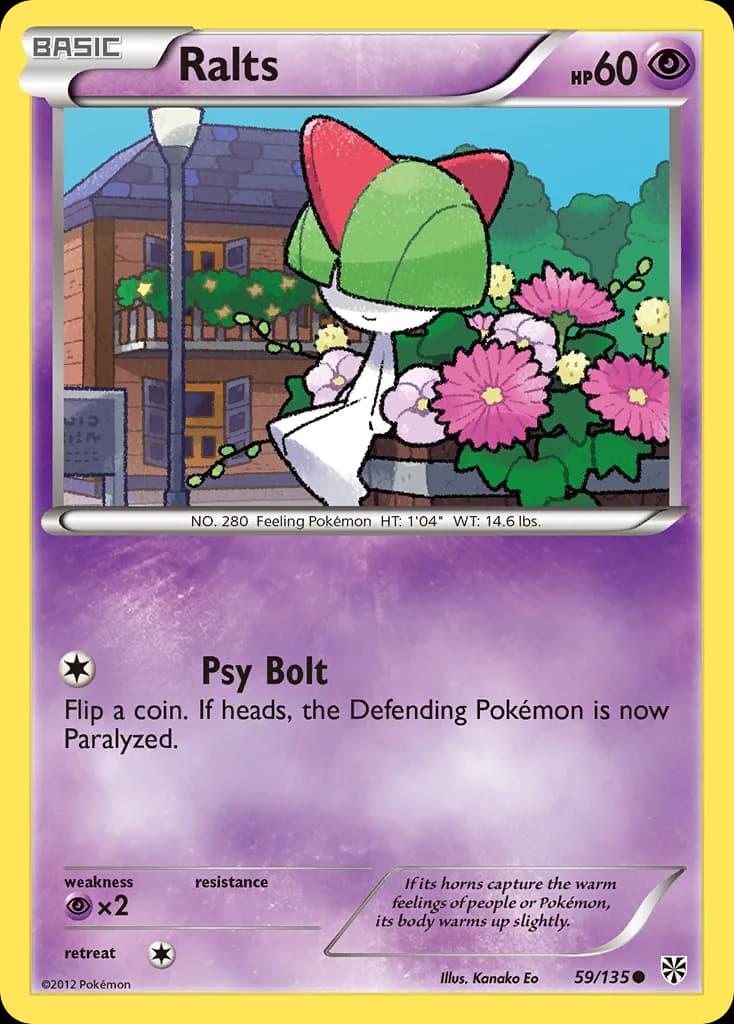 Plasma Storm Ralts card front, 59/135