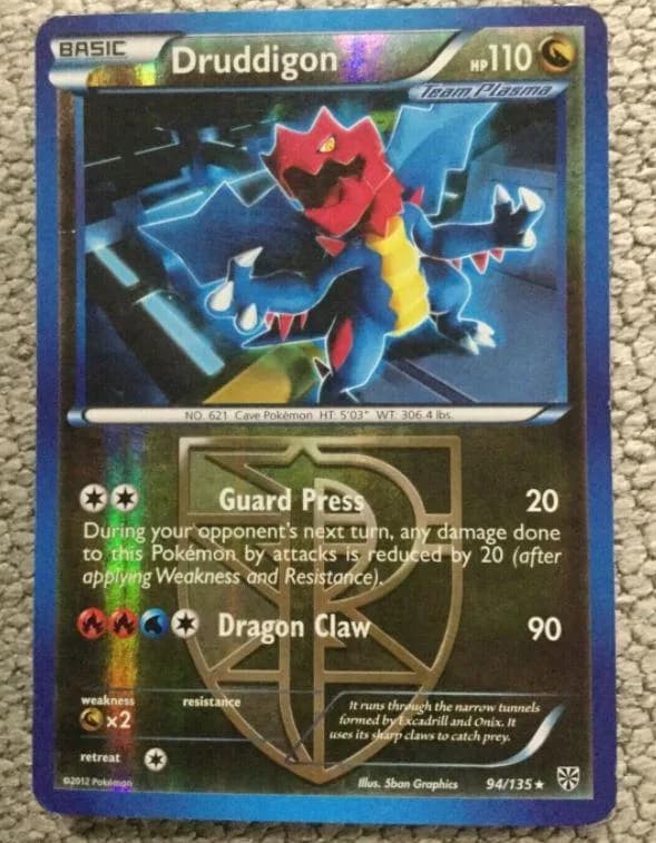 Druddigon reverse holo card front, Plasma Storm 94/135