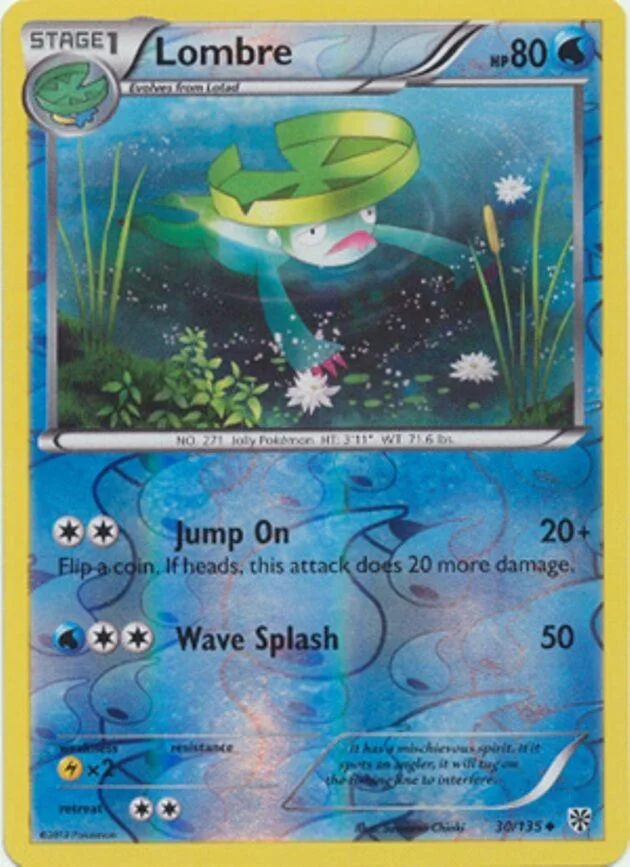 Lombre reverse holo card front, Plasma Storm 30/135