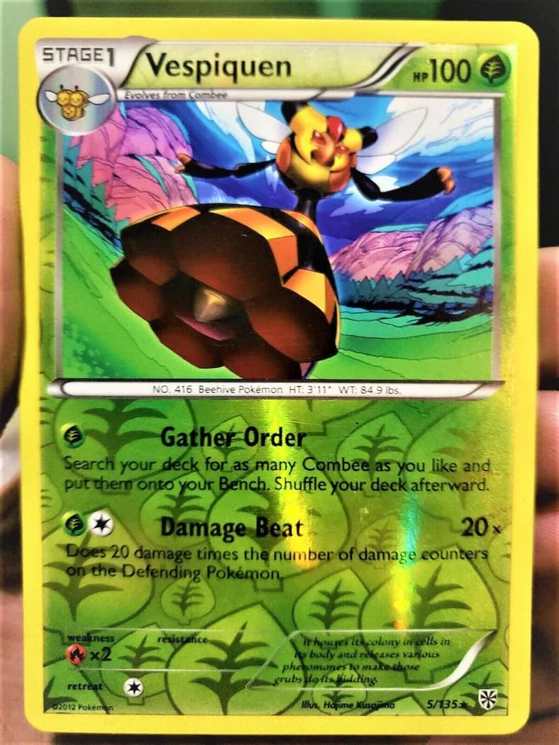 Vespiquen reverse holo card front, Plasma Storm 5/135