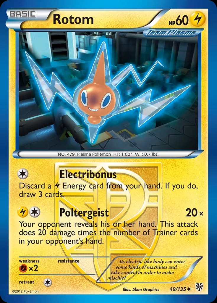 Rotom card front, Plasma Storm 49/135