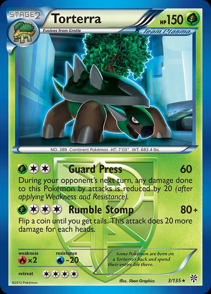 Torterra card front, Plasma Storm 3/135