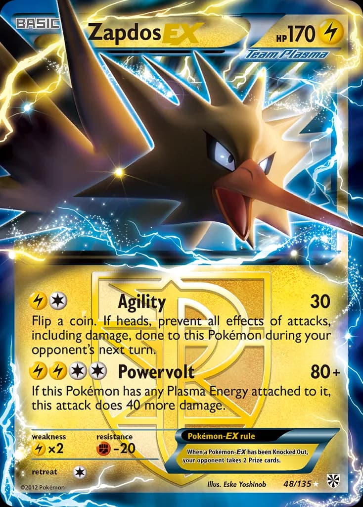 Plasma Storm Zapdos-EX card front, 48/135