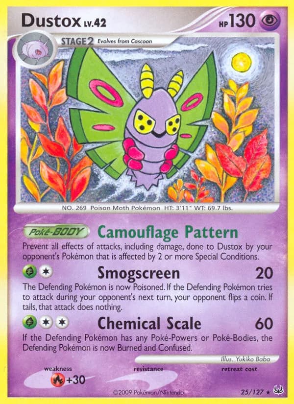Platinum Dustox card front, 25/127