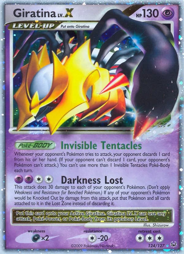 Giratina LV.X card front, Platinum 124/127