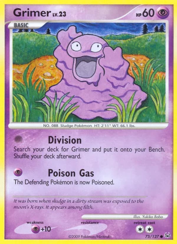 Platinum Grimer card front, 75/127